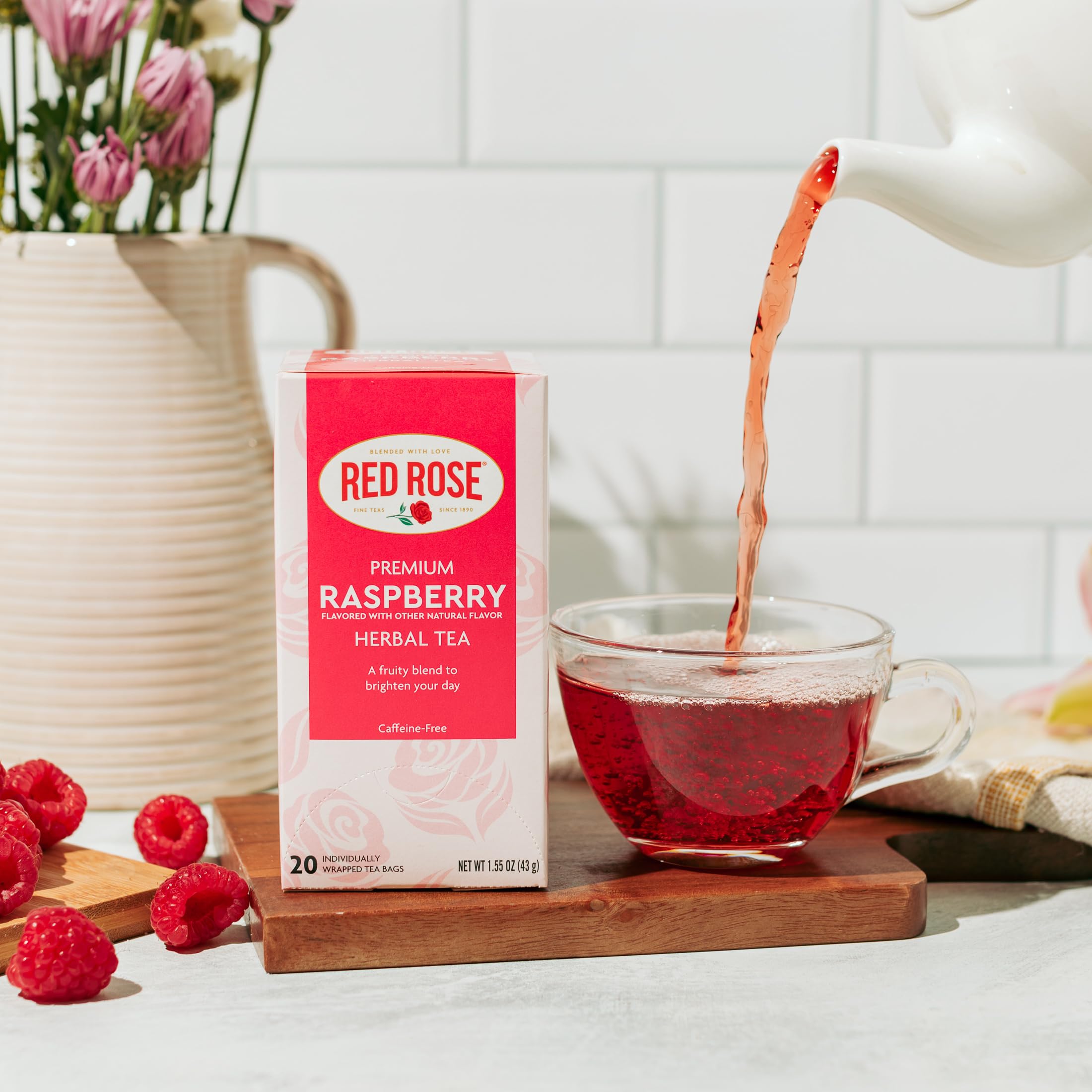 Amazon.com : Red Rose Raspberry Herbal Tea Refreshing & Fruity